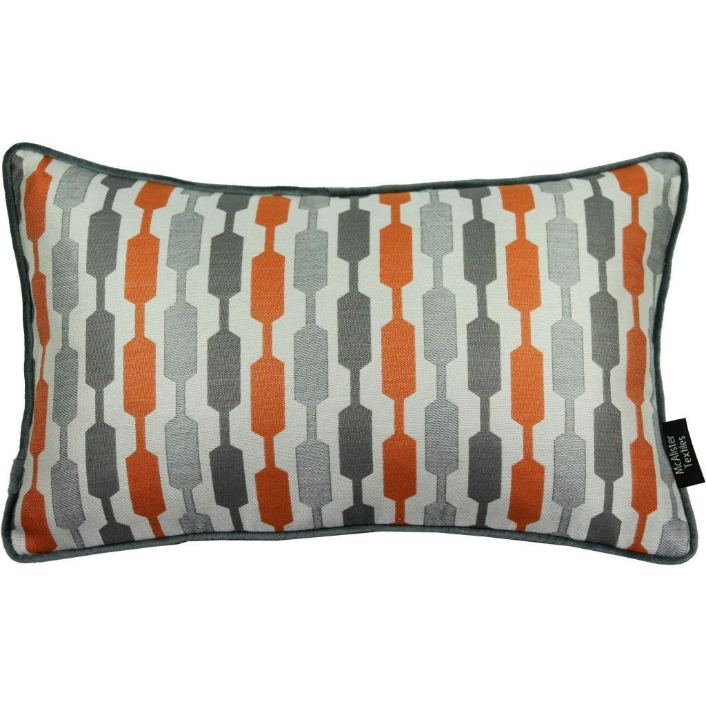 McAlister Textiles Lotta Burnt Orange + Grey Pillow Pillow Cover Only 50cm x 30cm 