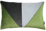 Carica l&#39;immagine nel visualizzatore di Gallery, McAlister Textiles 3 Colour Patchwork Velvet Green, Charcoal + Grey Pillow Pillow Cover Only 50cm x 30cm 
