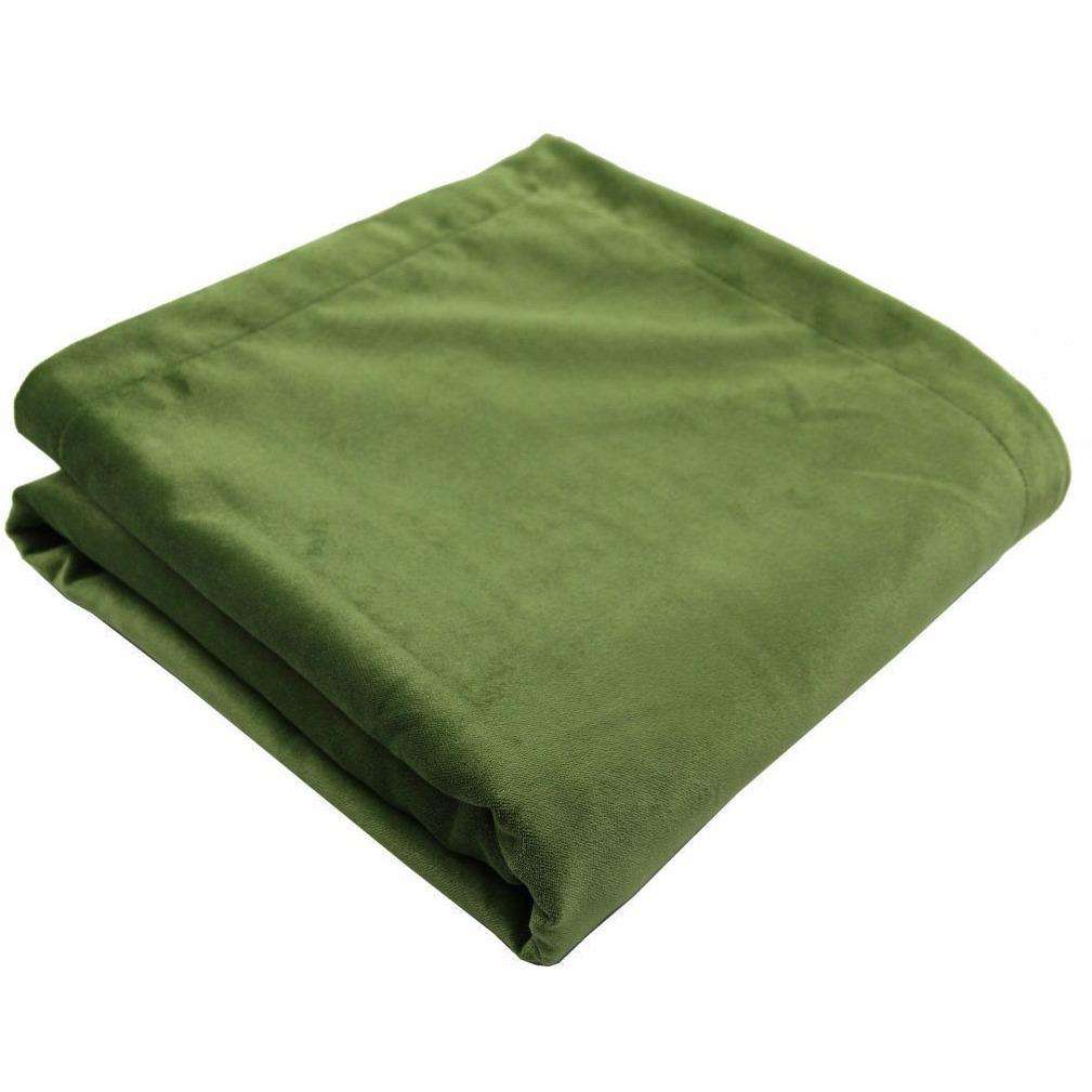 McAlister Textiles Matt Fern Green Velvet Throw Blankets & Runners Throws and Runners Regular (130cm x 200cm) 