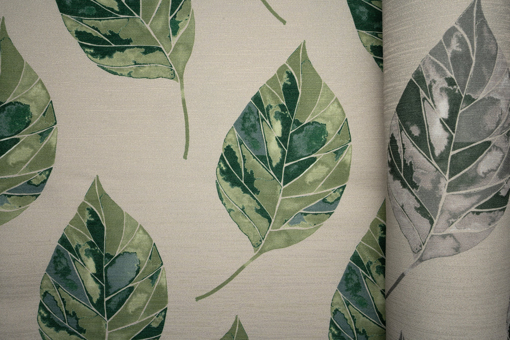 McAlister Textiles Leaf Forest Green FR Fabric Fabrics 