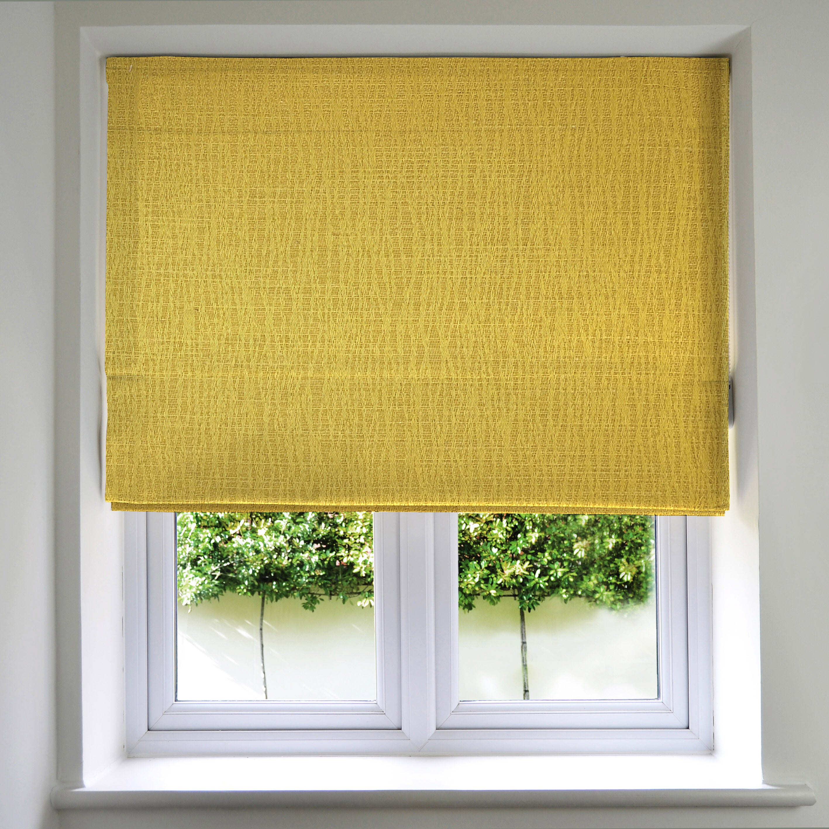 McAlister Textiles Linea Ochre Yellow Textured Roman Blinds Roman Blinds Standard Lining 130cm x 200cm Ochre Yellow