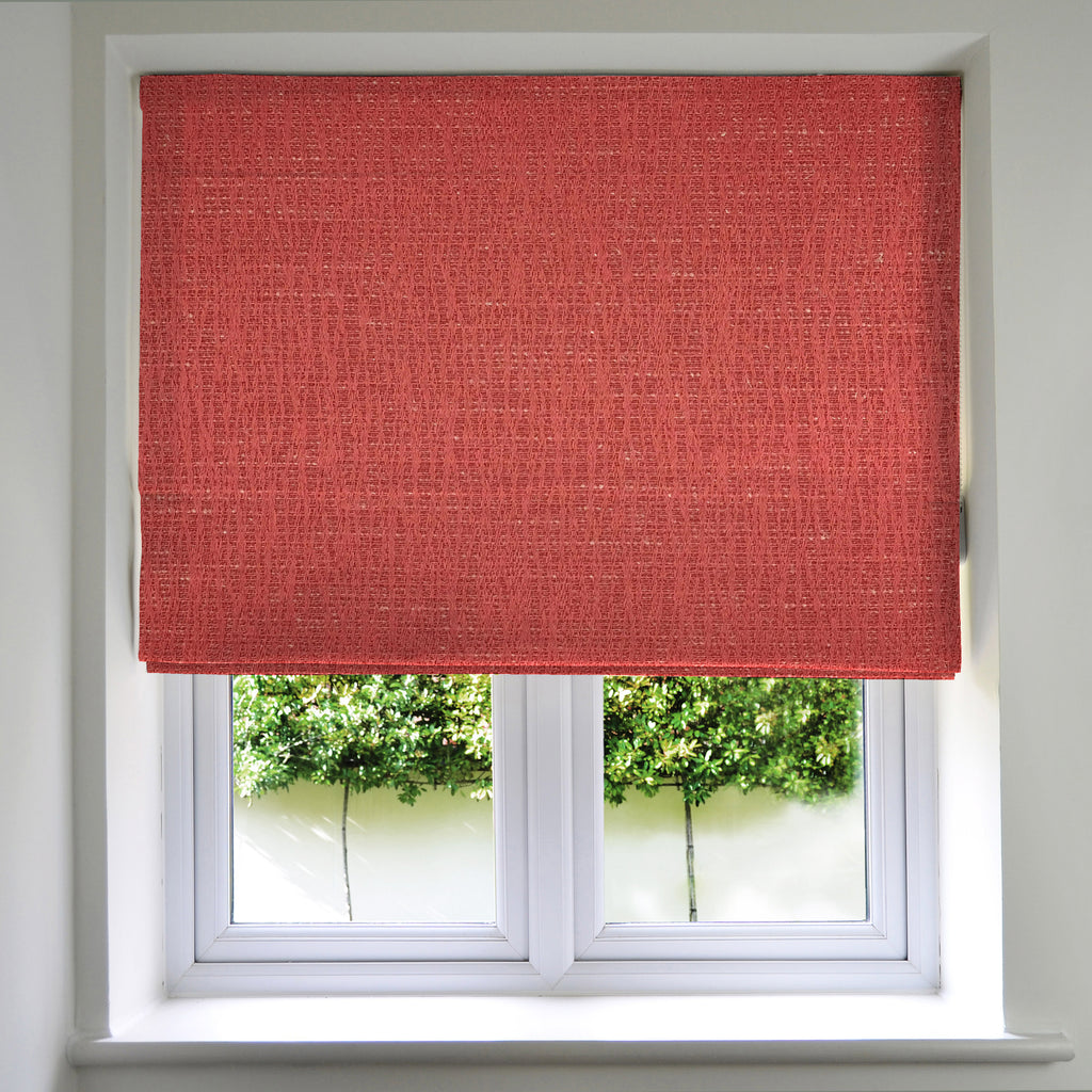 McAlister Textiles Linea Red Textured Roman Blinds Roman Blinds Standard Lining 130cm x 200cm Red