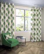 Carica l&#39;immagine nel visualizzatore di Gallery, McAlister Textiles Leaf Forest Green Floral Cotton Print Curtains Tailored Curtains 
