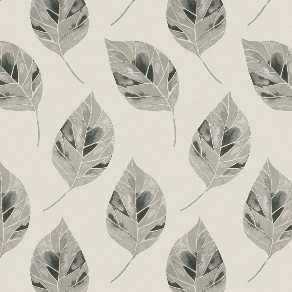 McAlister Textiles Leaf Soft Grey FR Fabric Fabrics 1/2 Metre 
