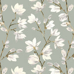 Carica l&#39;immagine nel visualizzatore di Gallery, McAlister Textiles Magnolia Duck Egg Floral FR Fabric Fabrics 1/2 Metre 
