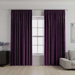 Carica l&#39;immagine nel visualizzatore di Gallery, McAlister Textiles Matt Aubergine Purple Velvet Curtains Tailored Curtains 
