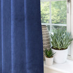 Carica l&#39;immagine nel visualizzatore di Gallery, McAlister Textiles Matt Navy Blue Velvet Curtains Tailored Curtains 
