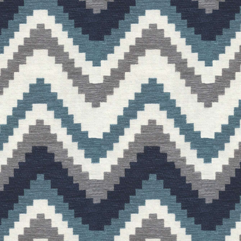 McAlister Textiles Navajo Navy Blue Striped Fabric Fabrics 1 Metre 