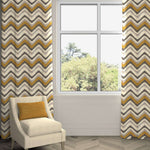 Carica l&#39;immagine nel visualizzatore di Gallery, McAlister Textiles Navajo Yellow + Grey Striped Curtains Tailored Curtains 
