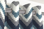 Carica l&#39;immagine nel visualizzatore di Gallery, McAlister Textiles Navajo Navy Blue Striped Curtains Tailored Curtains 
