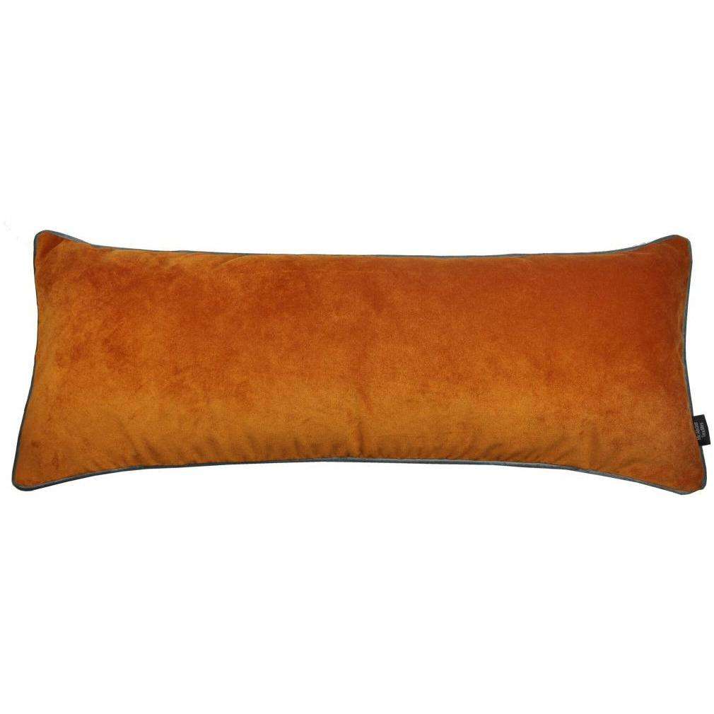 McAlister Textiles Deluxe Velvet Large Burnt Orange Bed Pillow Large Boudoir Cushions 