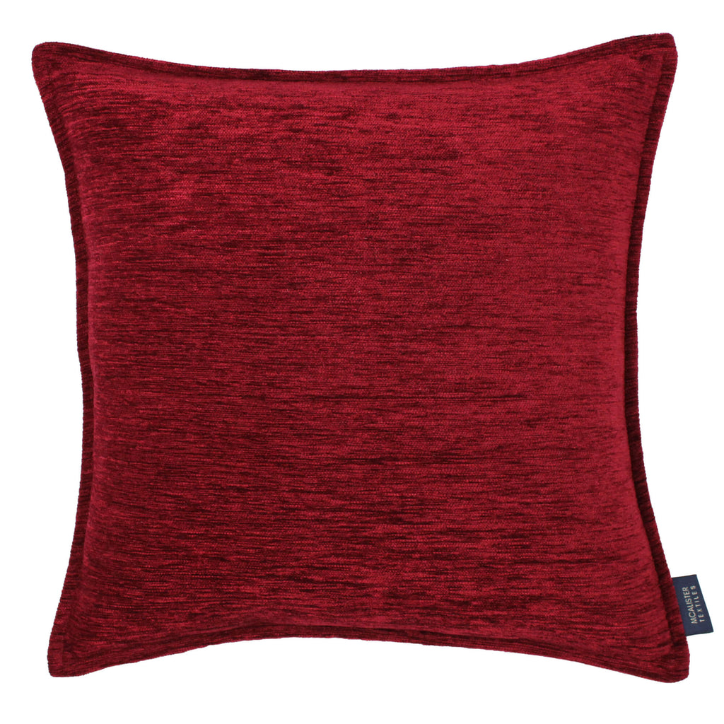 McAlister Textiles Plain Chenille Red Cushion Cushions and Covers 