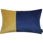 Carica l&#39;immagine nel visualizzatore di Gallery, McAlister Textiles 2 Colour Patchwork Velvet Navy + Yellow Pillow Pillow Cover Only 50cm x 30cm 
