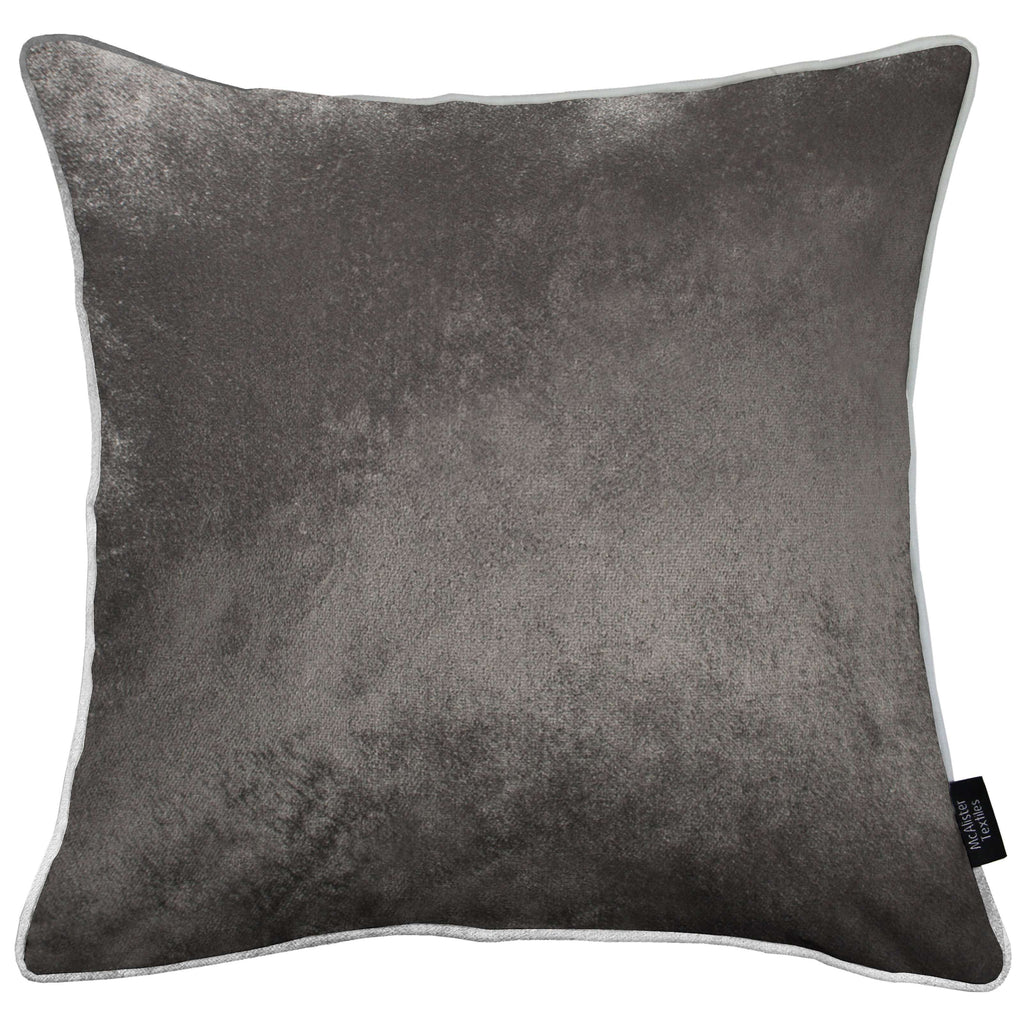 McAlister Textiles Charcoal Grey Crushed Velvet Cushions Cushions and Covers Cover Only 43cm x 43cm 