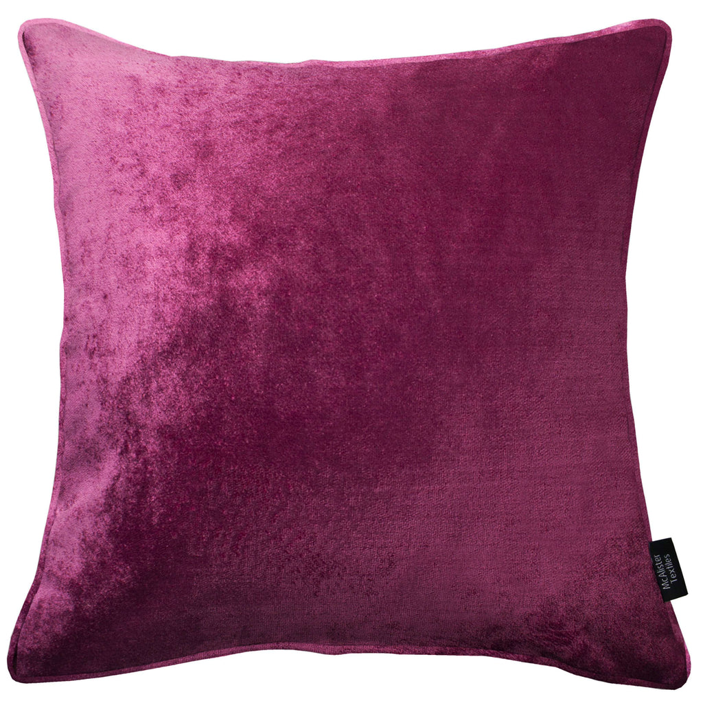 McAlister Textiles Fuchsia Pink Crushed Velvet Cushions Cushions and Covers Cover Only 43cm x 43cm 
