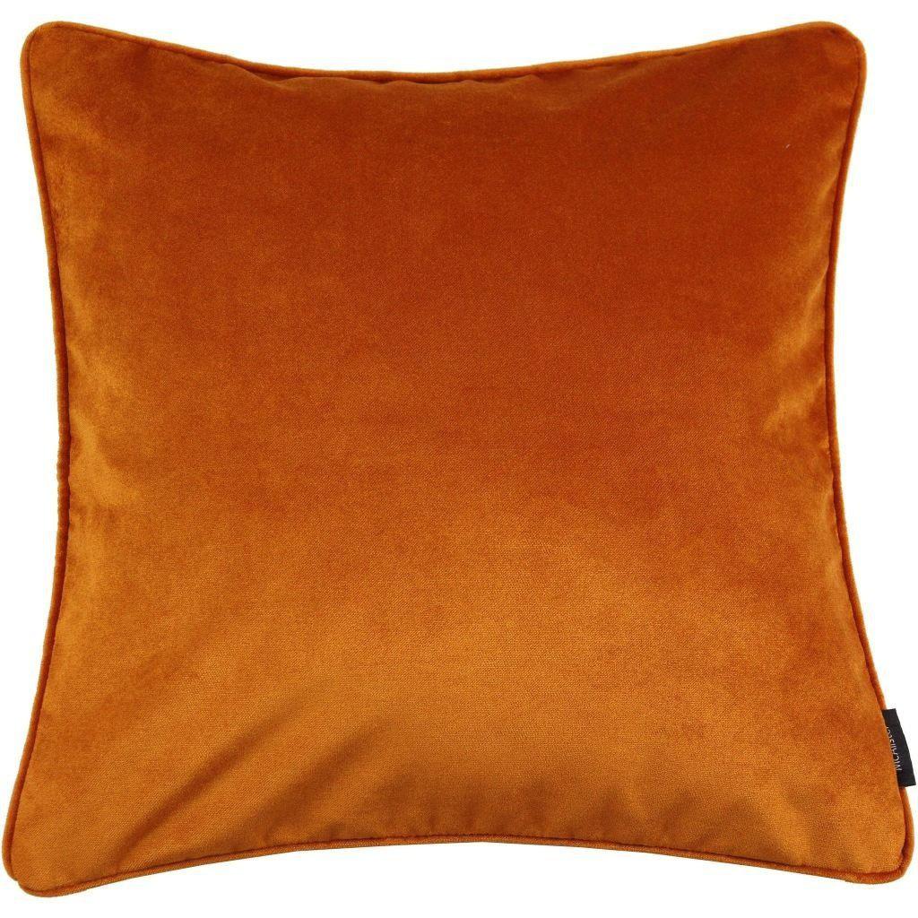 McAlister Textiles Matt Burnt Orange Velvet Cushion Cushions and Covers Cover Only 43cm x 43cm 