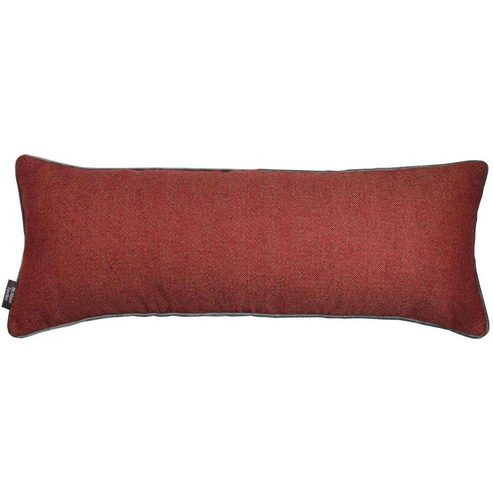 McAlister Textiles Deluxe Herringbone Red Bed Pillow Large Boudoir Cushions 