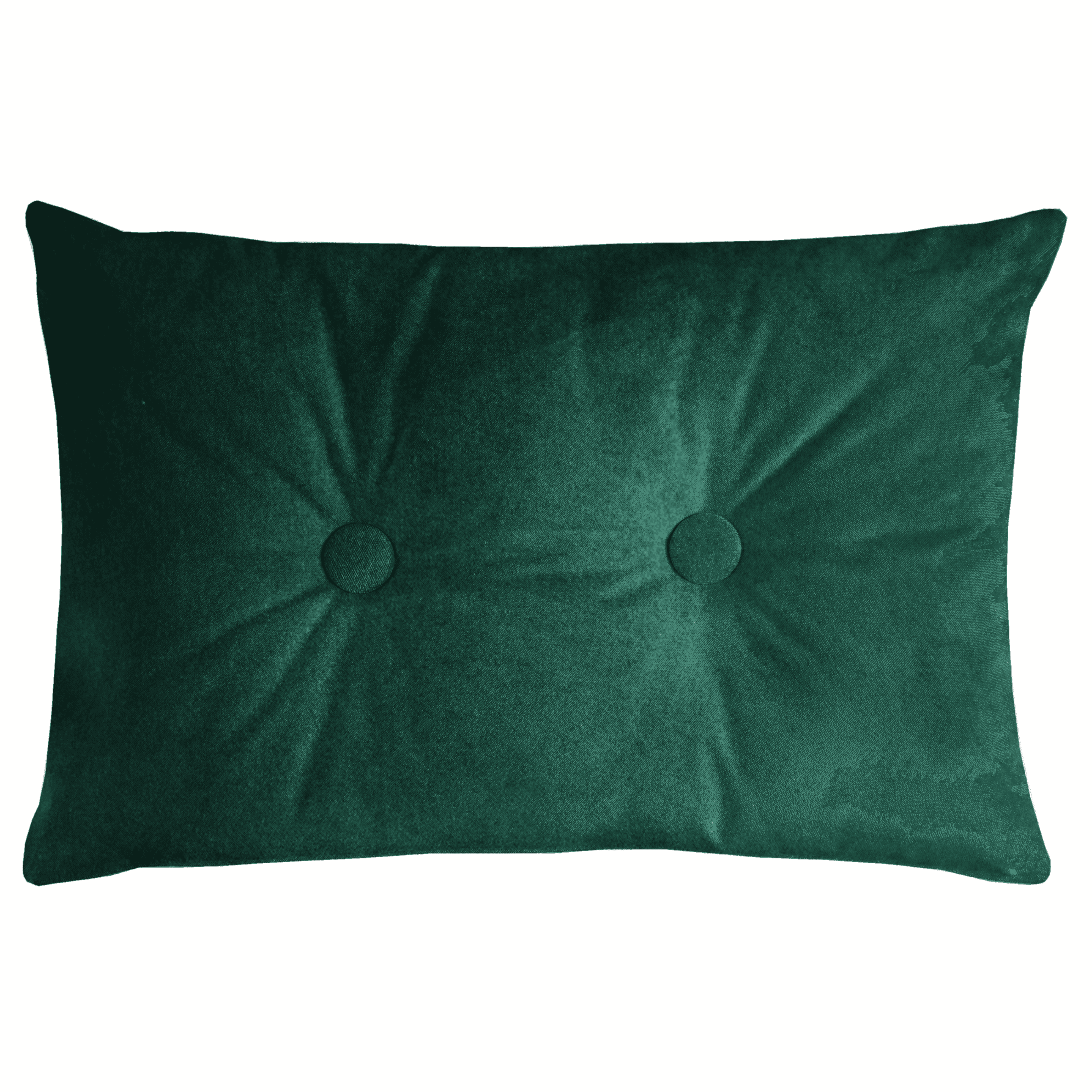 McAlister Textiles Matt Emerald Green Velvet Button 40cm x 60cm Pillow Pillow Polyester Filler 60cm x 40cm 
