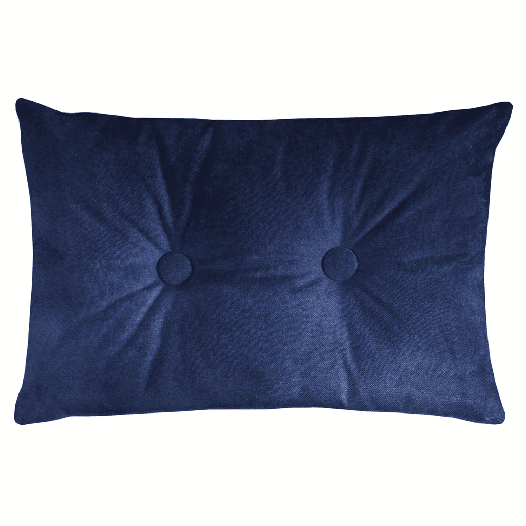 McAlister Textiles Matt Navy Blue Velvet Button 40cm x 60cm Pillow Pillow Polyester Filler 60cm x 40cm 
