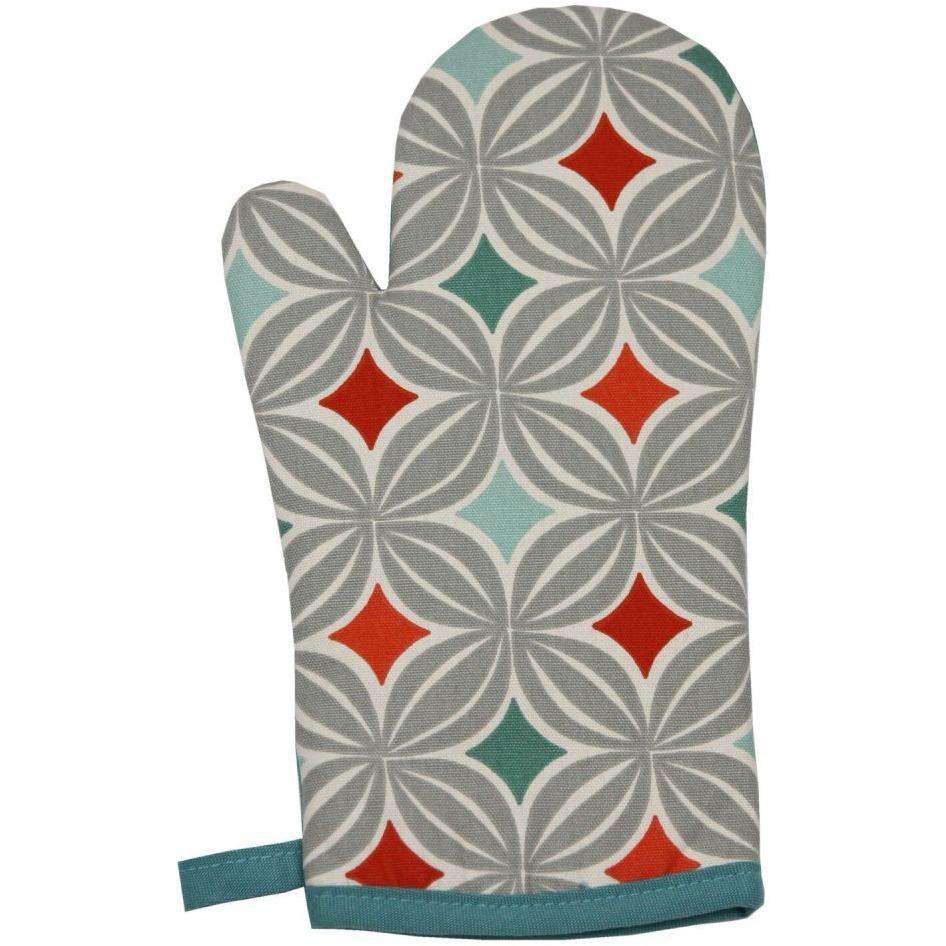 McAlister Textiles Laila Burnt Orange Cotton Print Single Oven Mitt Kitchen Accessories 