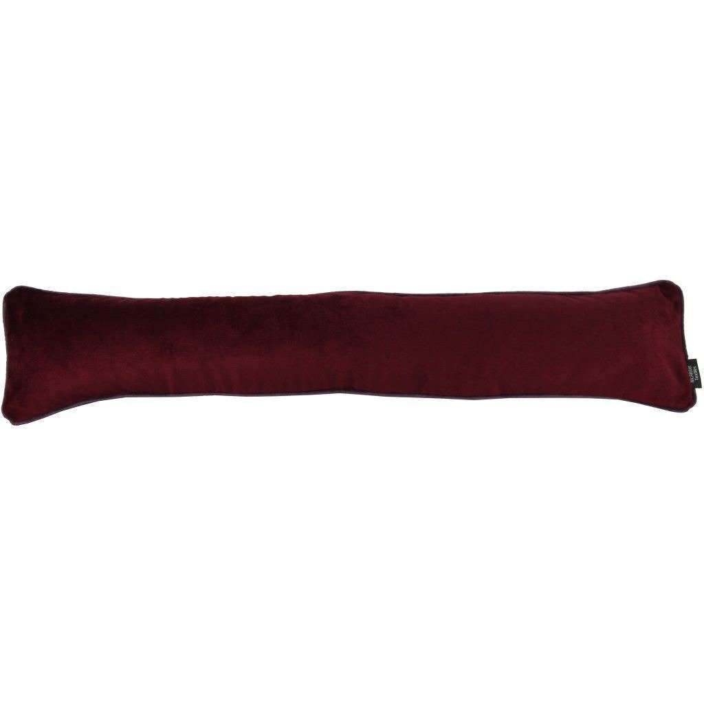 McAlister Textiles Matt Wine Red Velvet Draught Excluder Draught Excluders 18cm x 80cm 