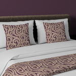Carica l&#39;immagine nel visualizzatore di Gallery, McAlister Textiles Little Leaf Aubergine Purple Bedding Set Bedding Set Runner (50x240cm) + 2x Cushion Covers 
