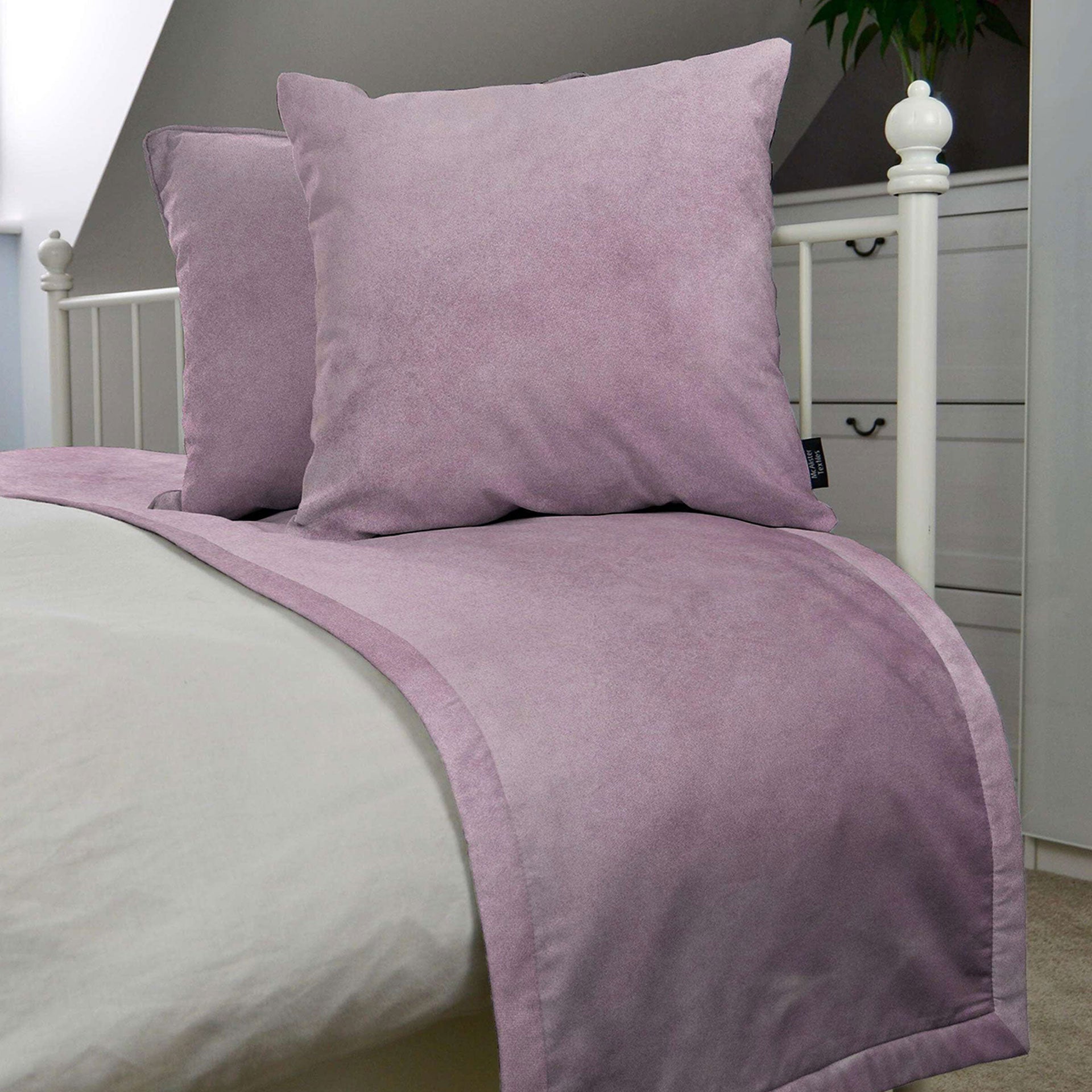 McAlister Textiles Matt Lilac Purple Velvet Bedding Set Bedding Set 
