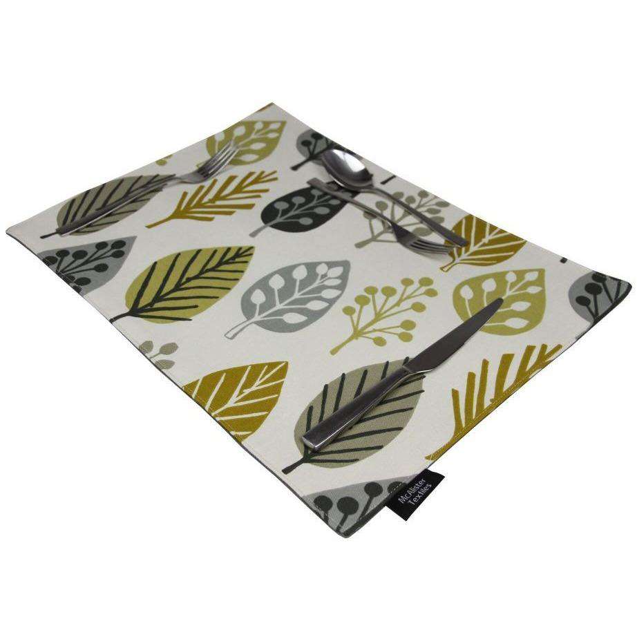 McAlister Textiles Magda Ochre Yellow Cotton Placemat Set Kitchen Accessories 