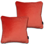 Carica l&#39;immagine nel visualizzatore di Gallery, McAlister Textiles Matt Coral Pink Velvet 43cm x 43cm Piped Cushion Sets Cushions and Covers Cushion Covers Set of 2 
