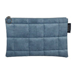 Carica l&#39;immagine nel visualizzatore di Gallery, McAlister Textiles Square Pattern Blue Velvet Makeup Bag - Large Clutch Bag 
