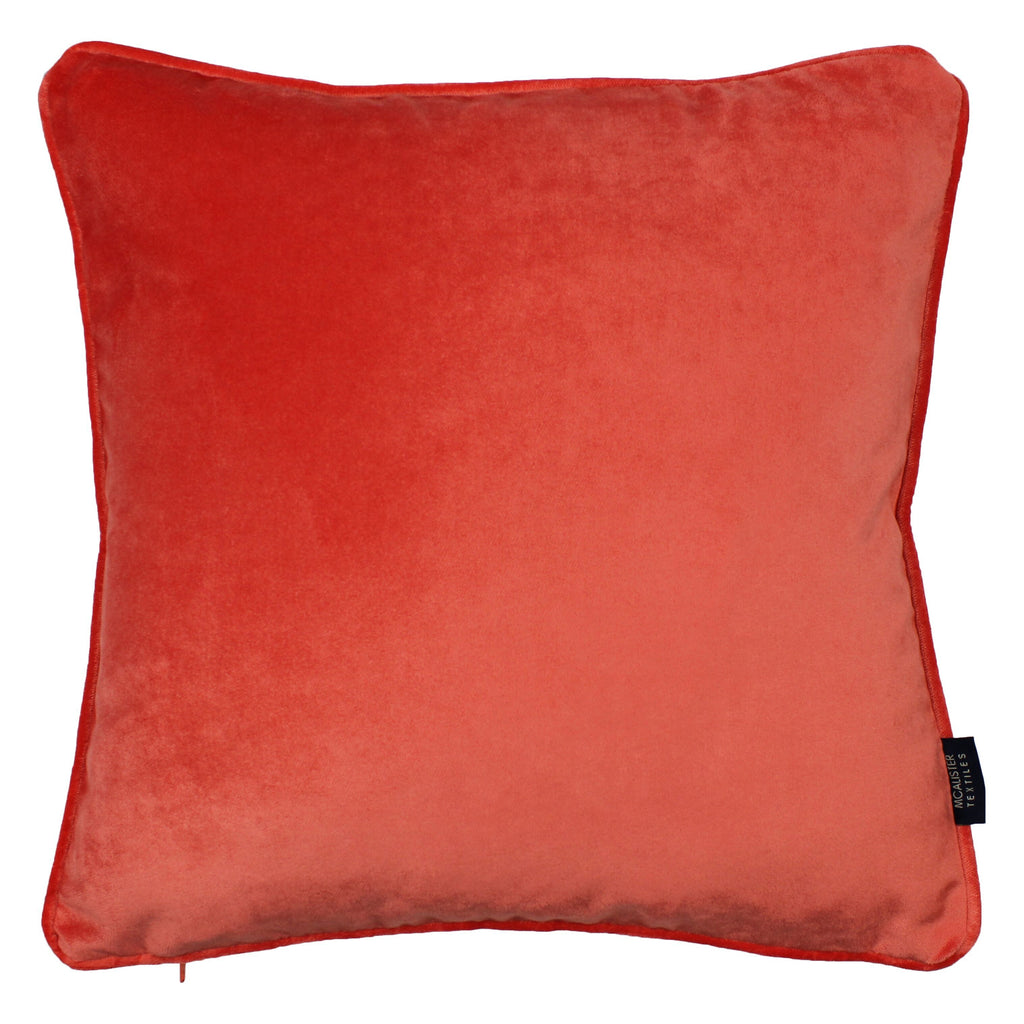 McAlister Textiles Matt Coral Pink Piped Velvet Cushion Cushions and Covers Cover Only 43cm x 43cm 