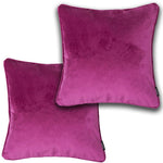 Carica l&#39;immagine nel visualizzatore di Gallery, McAlister Textiles Matt Fuchsia Pink Velvet 43cm x 43cm Piped Cushion Sets Cushions and Covers Cushion Covers Set of 2 
