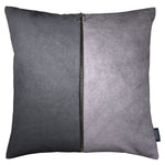 Carica l&#39;immagine nel visualizzatore di Gallery, McAlister Textiles Decorative Zip Silver + Grey Velvet Cushion Cushions and Covers Cover Only 43cm x 43cm 
