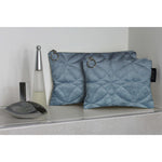 Carica l&#39;immagine nel visualizzatore di Gallery, McAlister Textiles Circular Pattern Blue Velvet Makeup Bag Set Clutch Bag 
