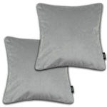 Carica l&#39;immagine nel visualizzatore di Gallery, McAlister Textiles Matt Dove Grey Velvet 43cm x 43cm Piped Cushion Sets Cushions and Covers Cushion Covers Set of 2 
