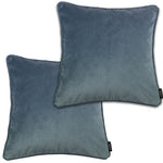 Carica l&#39;immagine nel visualizzatore di Gallery, McAlister Textiles Matt Petrol Blue Velvet 43cm x 43cm Piped Cushion Sets Cushions and Covers Cushion Covers Set of 2 
