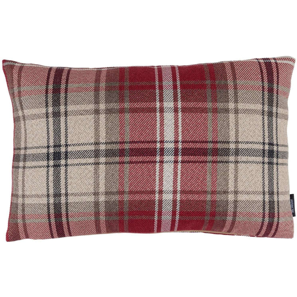 McAlister Textiles Angus Red + White Tartan Pillow Pillow Cover Only 50cm x 30cm 