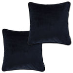 Carica l&#39;immagine nel visualizzatore di Gallery, McAlister Textiles Matt Black Velvet 43cm x 43cm Piped Cushion Sets Cushions and Covers Cushion Covers Set of 2 
