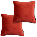 Carica l&#39;immagine nel visualizzatore di Gallery, McAlister Textiles Matt Rust Red Orange Velvet 43cm x 43cm Piped Cushion Sets Cushions and Covers Cushion Covers Set of 2 
