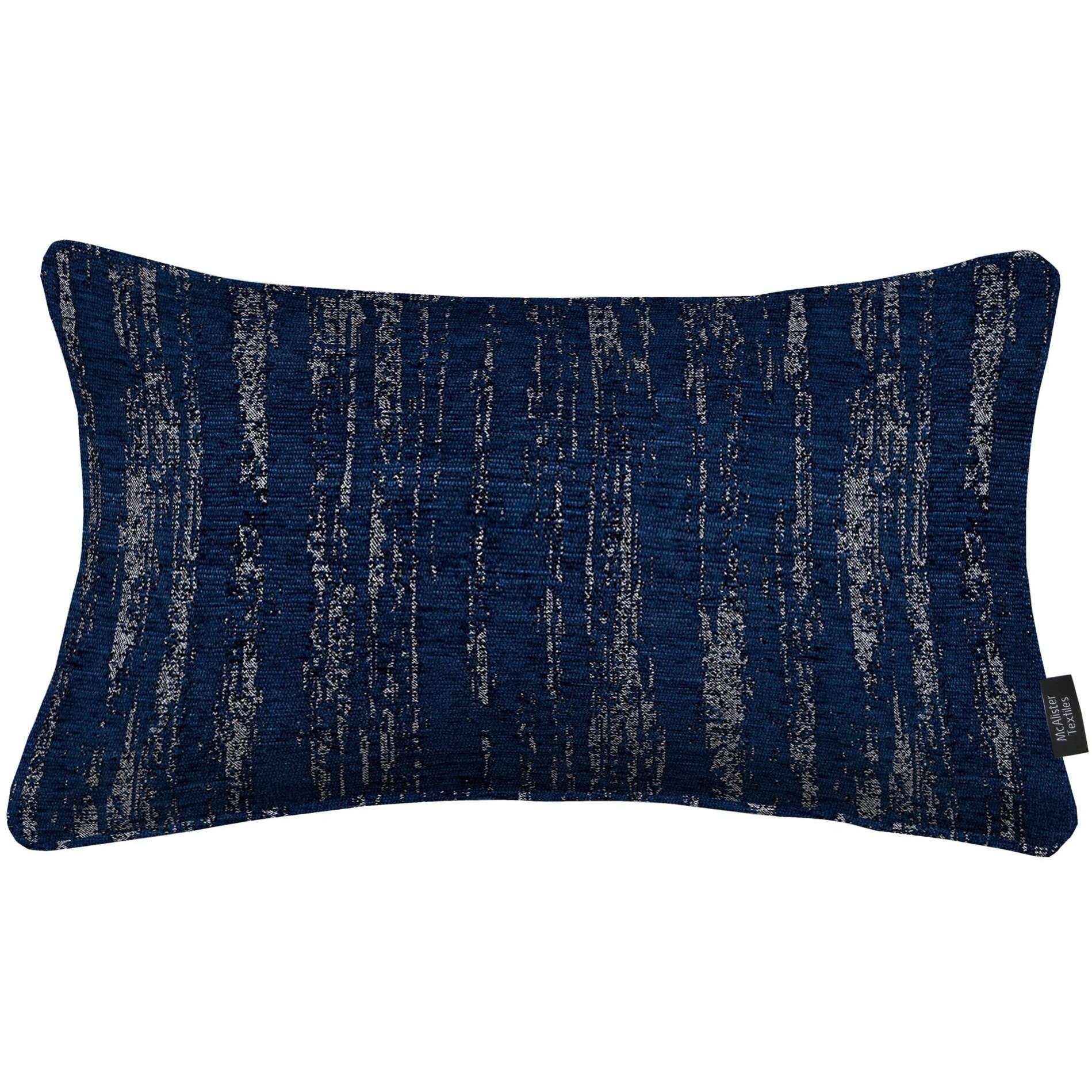 McAlister Textiles Textured Chenille Navy Blue Pillow Pillow Cover Only 50cm x 30cm 