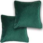 Carica l&#39;immagine nel visualizzatore di Gallery, McAlister Textiles Matt Emerald Green Velvet 43cm x 43cm Piped Cushion Sets Cushions and Covers Cushion Covers Set of 2 
