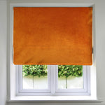 Carica l&#39;immagine nel visualizzatore di Gallery, McAlister Textiles Matt Burnt Orange Velvet Roman Blind Roman Blinds Standard Lining 130cm x 200cm Spice
