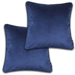 Carica l&#39;immagine nel visualizzatore di Gallery, McAlister Textiles Matt Navy Blue Velvet 43cm x 43cm Piped Cushion Sets Cushions and Covers Cushion Covers Set of 2 
