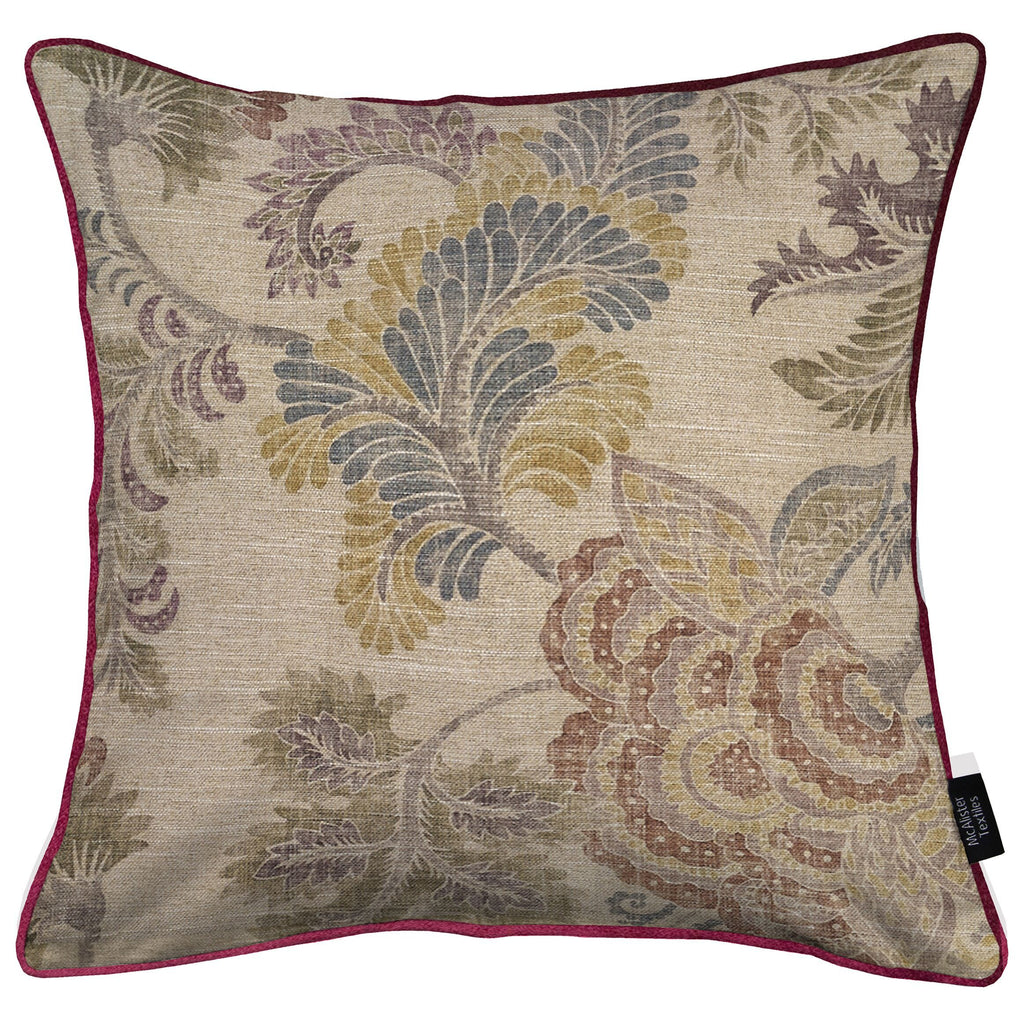 McAlister Textiles Floris Vintage Floral Linen Cushion Cushions and Covers Cover Only 43cm x 43cm 