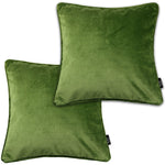 Carica l&#39;immagine nel visualizzatore di Gallery, McAlister Textiles Matt Fern Green Velvet 43cm x 43cm Piped Cushion Sets Cushions and Covers Cushion Covers Set of 2 
