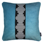 Carica l&#39;immagine nel visualizzatore di Gallery, McAlister Textiles Maya Striped Duck Egg Blue Velvet Cushion Cushions and Covers Polyester Filler 43cm x 43cm 
