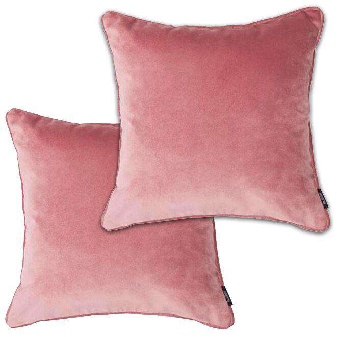McAlister Textiles Matt Blush Pink Velvet 43cm x 43cm Cushion Sets Cushions and Covers Cushion Covers Set of 2 
